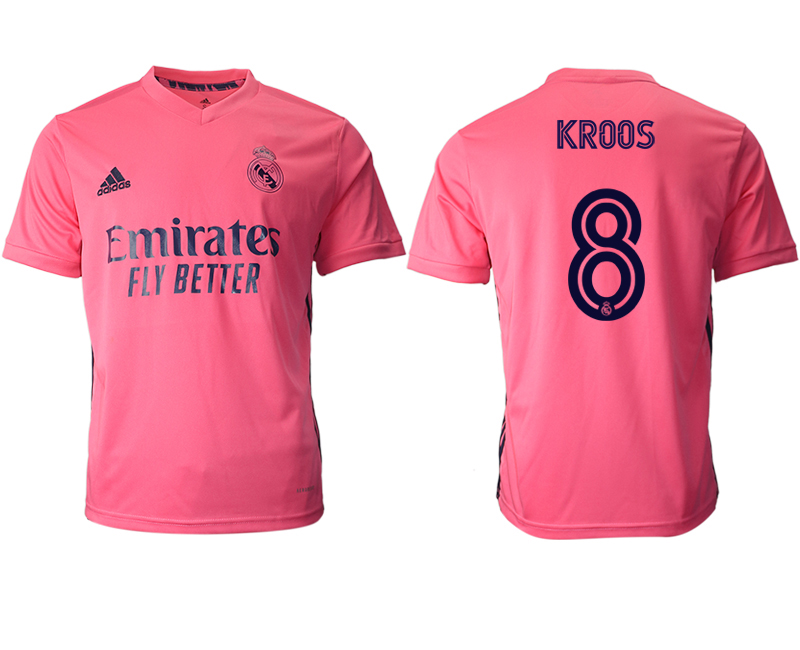 Men 2020-2021 club Real Madrid away aaa version #8 pink Soccer Jerseys